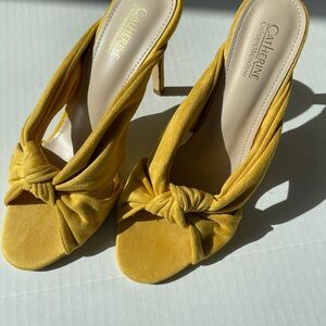 Catherines Mustard Yellow Knotted Heels